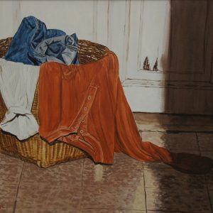Art time gallery Jerusalem(Art online) -  Arie Azene - The Basket - Original Oil on Canvas - 54 x 64 cm  /  21 x 25  Inches