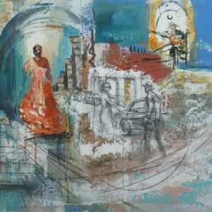 Art time gallery Jerusalem(Art online) -  Ilan Itach - Couple Flamenco - Original Oil on Wood - 80 x 120 cm / 31 x 47 inches