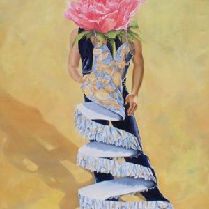 Art time gallery Jerusalem(Art online) -  Sonia Drabkin - Dance with a Rose - Original High-Quality Print on Canvas - 130 x 105 cm / 51 x 41 inches