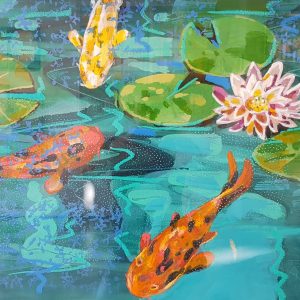 Art time gallery Jerusalem(Art online) -  - Fish Pond II - 69 x 88 cm / 28 x 35 inches