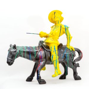 Art time gallery Jerusalem(Art online) -  Yuval Mahler - Don Quixote - Original Fiberglass Sculpture - 66 x 72 cm / 26 x 29 inches