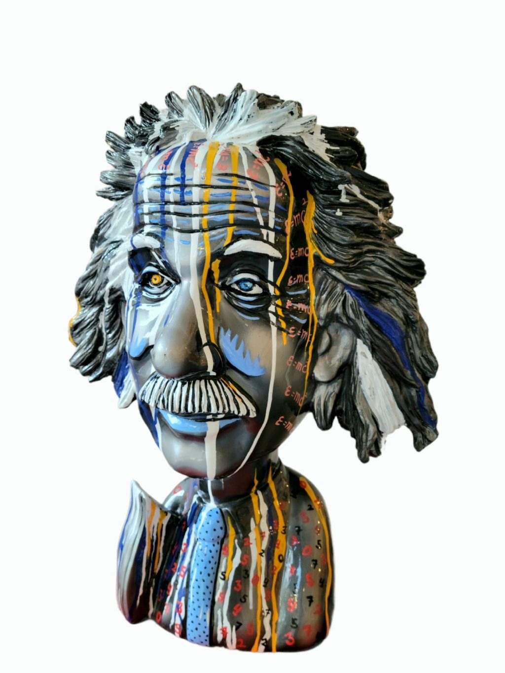 Art time gallery Jerusalem(Art online) -  Yuval Mahler - Hitech IL Einstein - Original Fiberglass Sculpture - H 65 cm / H 25.5 In