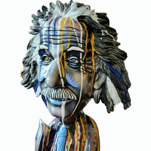 Art time gallery Jerusalem(Art online) -  Yuval Mahler - Hitech IL Einstein - Original Fiberglass Sculpture - H 65 cm / H 25.5 In