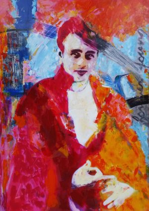 Art time gallery Jerusalem(Art online) -  Dganit Blechner - Forever Young - Hand Embellished Mixed-Media on Canvas - 170 x 120 cm ( 67 x 47 inches )