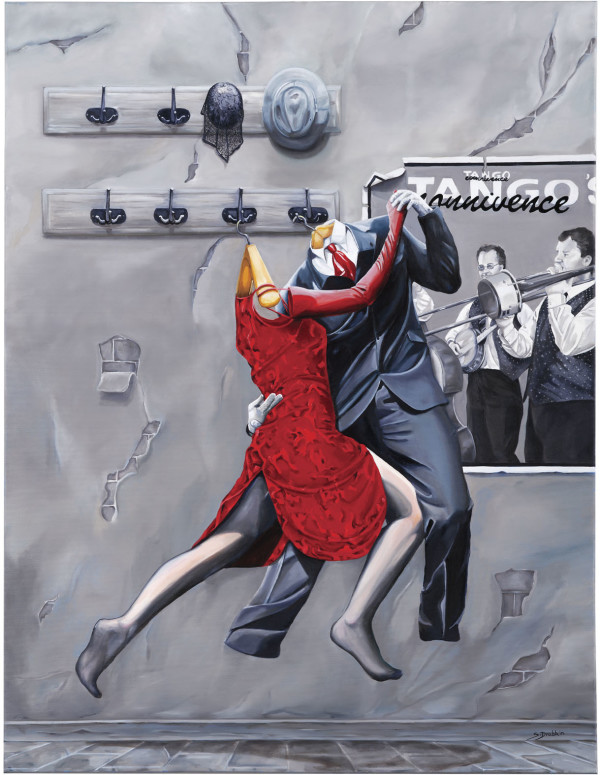 Art time gallery Jerusalem(Art online) -  Sonia Drabkin - Movie Tango - Original High-Quality Print on Canvas - 130 x 100 cm / 51 x 39 inches