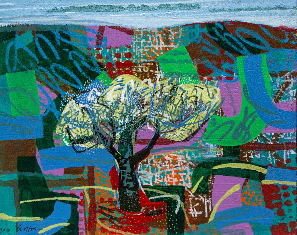 Art time gallery Jerusalem(Art online) -  David Gerstein - Olive Tree - Original Acrylic on Canvas - 44 x 54 cm / 18 x 21 in