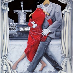 Art time gallery Jerusalem(Art online) -  Sonia Drabkin - Tango Moulin Rouge - Original High-Quality Print on Canvas - 125 x 95 cm / 49 x 37 inches