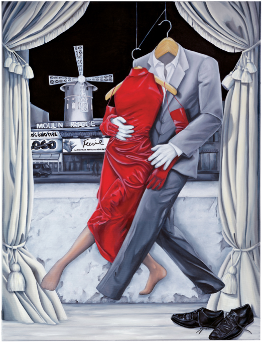 Art time gallery Jerusalem(Art online) -  Sonia Drabkin - Tango Moulin Rouge - Original High-Quality Print on Canvas - 125 x 95 cm / 49 x 37 inches