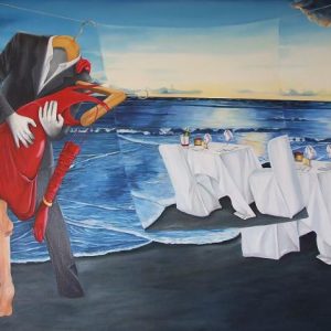 Art time gallery Jerusalem(Art online) -  Sonia Drabkin - Tango Romantic Dinner - Original High-Quality Print on Canvas