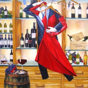 Art time gallery Jerusalem(Art online) -  Sonia Drabkin - Tango Wine - Original High-Quality Print on Canvas - 125 x 95 cm / 49 x 37 inches