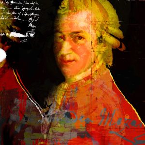 Art time gallery Jerusalem(Art online) -  Dganit Blechner - Mozart - Hand Embellished Mixed-Media on Canvas - 120 x 120 cm ( 47 x 47 inches )