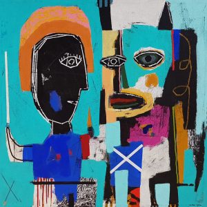 Art time gallery Jerusalem(Art online) -  Ilana Gal - Turquoise - Original Acrylic on Canvas - 100 x 100 cm / 40 x 40 inches