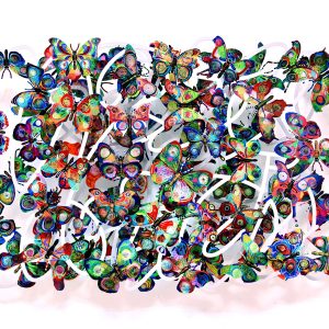 Art time gallery Jerusalem(Art online) -  David Gerstein - 3D Butterfly flowers - Wall sculpture - 188X120cm / 75X48 inch