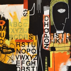 Art time gallery Jerusalem(Art online) -  Ilana Gal - Street Art with Letters - Original Acrylic on Canvas - 110 X 200 cm 43 X 79 inches