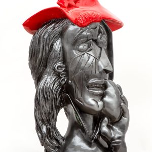Art time gallery Jerusalem(Art online) -  Yuval Mahler - Picasso – Red Hat - Original Fiberglass Sculpture - 67 x 48 cm / 27 x 19 inches