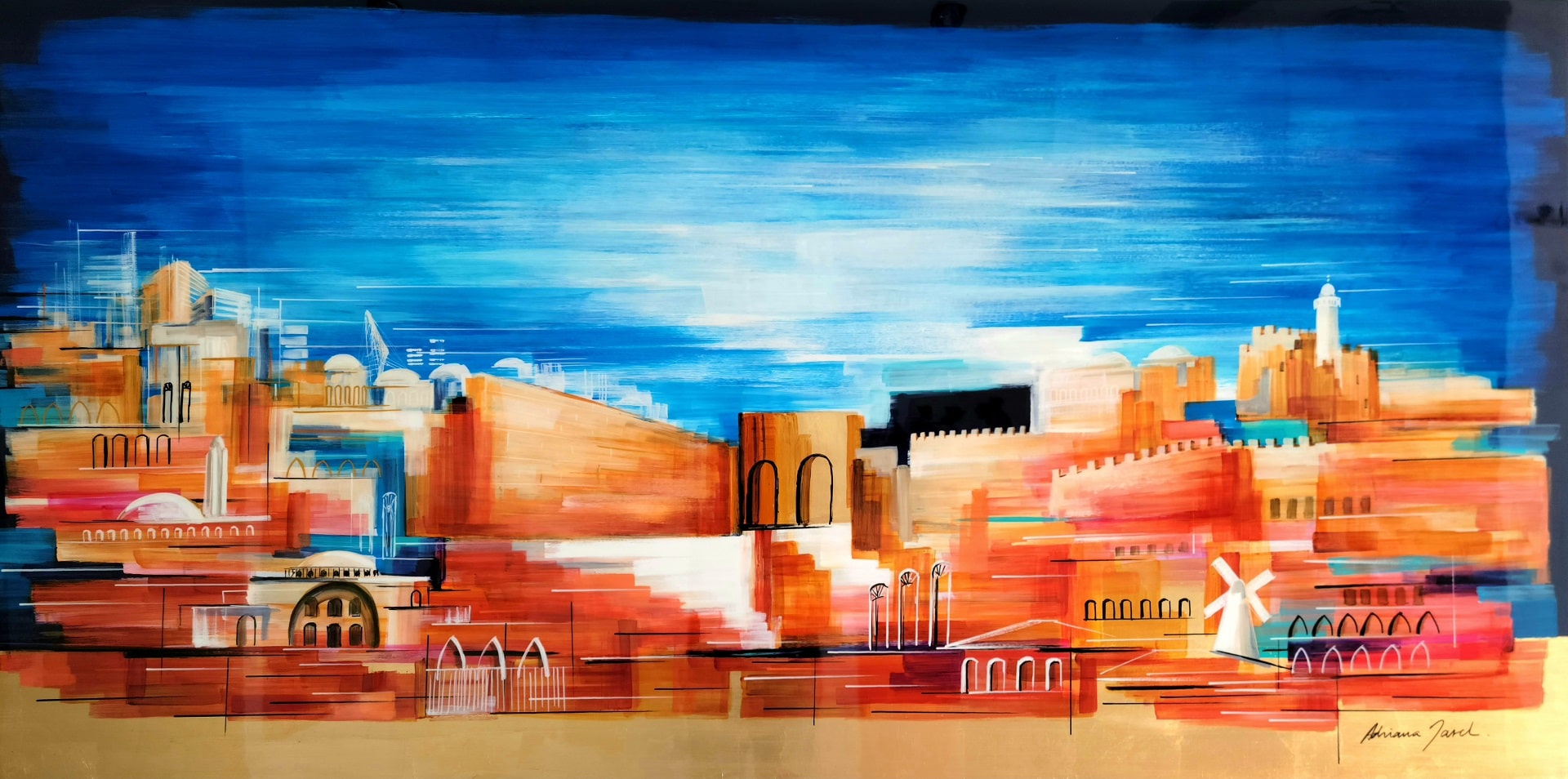 Jerusalem in Gold & Blue Art Time Gallery