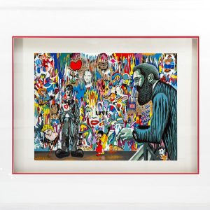 Art time gallery Jerusalem(Art online) -  Yuval Mahler - Street Art Chaplin Herzl - Original Serigraph on Paper - 62 x 76 cm / 25 x 30.5 Inches