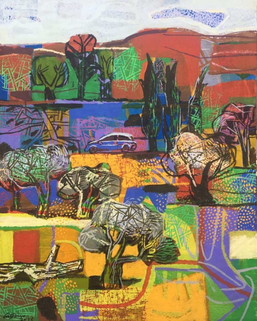 Art time gallery Jerusalem(Art online) - David Gerstein - Scenic Drive - Original Oil on Canvas - 100 x 80 cm / 40 x 32 inches