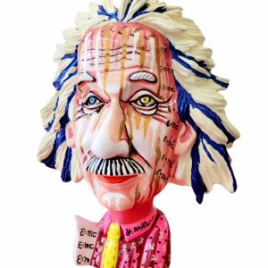 Art time gallery Jerusalem(Art online) -  Yuval Mahler - Einstein Albert Bazoka Sculpture - Original Fiberglas sculpture hand painted automobile colors - H 37 cm (15in)