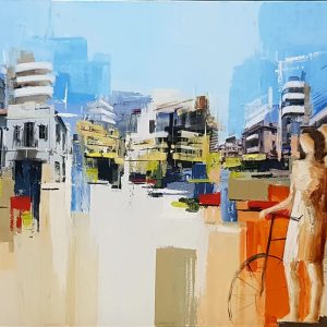 Art time gallery Jerusalem(Art online) -  Adriana Naveh - Just the 2 of us - Original Acrylic on Canvas - 80X150 cm / 31X59 In
