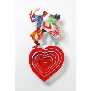 Art time gallery Jerusalem(Art online) -  David Gerstein - Heart - Swinging heart - Mixed Media on Aluminium - 29X60cm (11*24in)