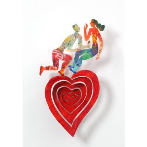 Art time gallery Jerusalem(Art online) -  David Gerstein - Heart - Moving heart - Mixed Media on Aluminium - 35X60cm (14*24in)