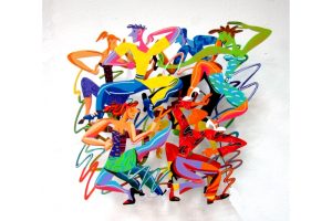 Art time gallery Jerusalem(Art online) -  David Gerstein - Disco Trance - Mixed Media on Aluminium - 50X45cm (20*18in)