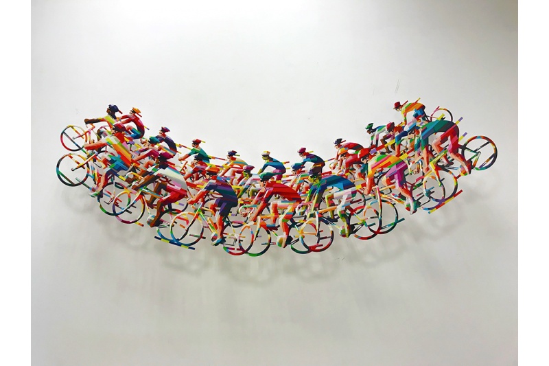 Art time gallery Jerusalem(Art online) -  David Gerstein - Tour De Force B - Mixed Media on Aluminium - 205x75cm (81x22in)