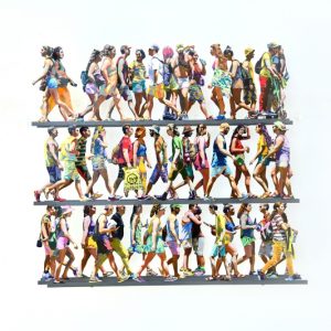 Art time gallery Jerusalem(Art online) -  David Gerstein - 5th Avenue O (Gay Parade) - Mixed Media on Aluminium - 78X70cm (31*28in)