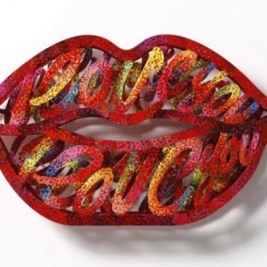 Art time gallery Jerusalem(Art online) -  David Gerstein - Read my Lips - Mixed Media on Aluminium - 80X47cm (31x16in)