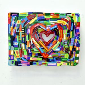 Art time gallery Jerusalem(Art online) -  David Gerstein - Heartbeat - Mixed Media on Aluminium - 60x45cm (24*18in)