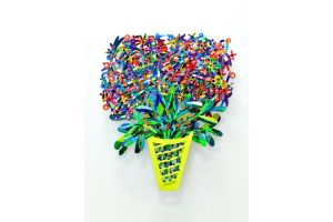 Art time gallery Jerusalem(Art online) -  David Gerstein - Bouquet  - Jaffa - Mixed Media on Aluminium - 78x90cm (31*35in)