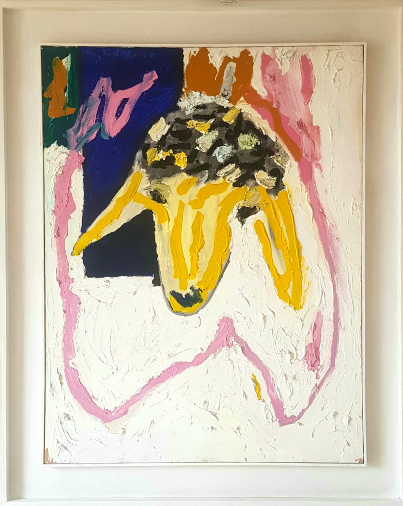 Art time gallery Jerusalem(Art online) - Menashe Kadishman - Pioneer Sheep - Original Acrylic on Canvas - 140x110cm/ 56x32 in
