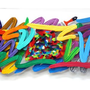 Art time gallery Jerusalem(Art online) -  David Gerstein - ART ATTACK - Hand Painted Cutout Aluminum - W:78 x H:169cm / W:30 x H:66in