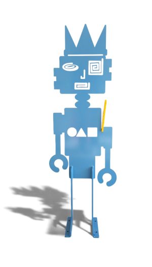 Light Blue Robot 3D Sculpture