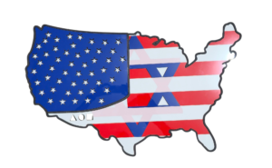 US Map With Star Of David - 3D wall sculpture
